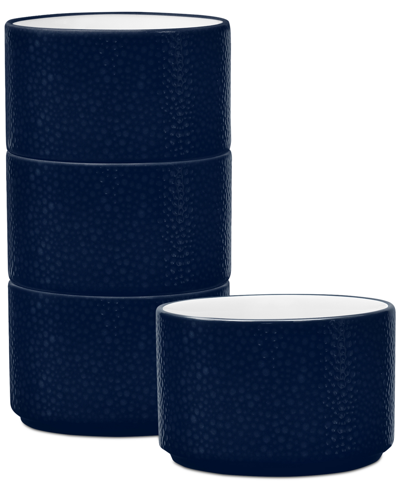 Noritake Colortex Stone Stax Mini Bowls, Set Of 4 In Navy