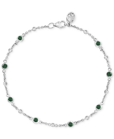 Effy Collection Effy Sapphire & Diamond Link Bracelet In Sterling Silver. (also Available In Ruby, Emerald And Pink