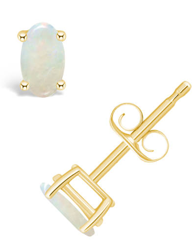 Macy's Opal (1/2 Ct. T.w.) Stud Earrings In 14k Yellow Gold Or 14k White Gold