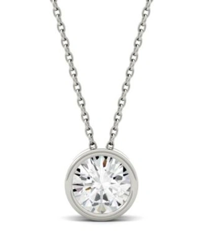 Charles & Colvard Moissanite Bezel Solitaire Pendant 1 2 Ct T.w. 1 Ct. T.w. Diamond Equivalent In 14k White Or Yellow  In Yellow Gold