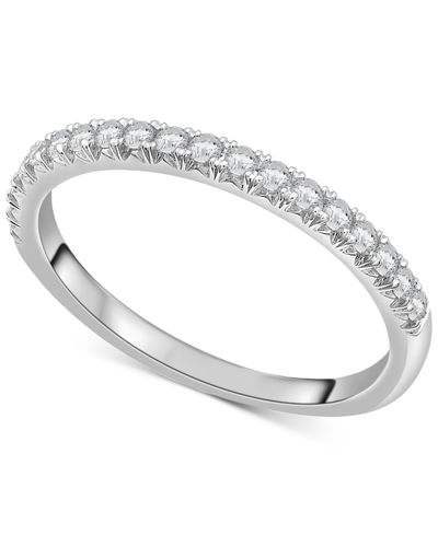 Macy's Diamond Half Circle Wedding Band (1/4 Ct. T.w.) In Platinum