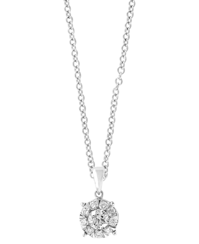 Effy Collection Effy Diamond Halo 18" Pendant Necklace (1/2 Ct. T.w.) In 14k White Gold