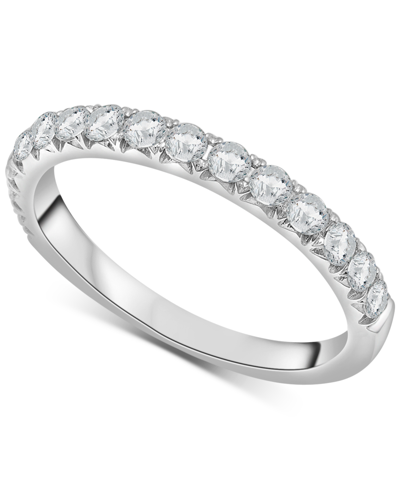 Macy's Diamond Half Circle Wedding Band (1/2 Ct. T.w.) In Platinum