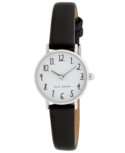 Rae Dunn Women's Megan Black Polyurethane Strap Watch 26mm