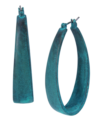 Robert Lee Morris Soho Women's Patina Oval Hoop Earrings In Blue Patina