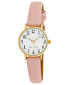 RAE DUNN WOMEN'S MEGAN PINK POLYURETHANE STRAP WATCH 26MM