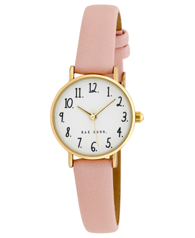 Rae Dunn Women's Megan Pink Polyurethane Strap Watch 26mm In Gold-tone