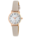 RAE DUNN WOMEN'S MEGAN GRAY POLYURETHANE STRAP WATCH 26MM