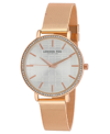 London Fog Women's Buckingham Rose Gold-tone Alloy Mesh Bracelet Watch 38mm In Rose Gold-tone