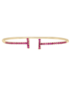 Macy's Created Ruby Open Bangle Bracelet In 14k Yellow Gold Over Sterling Silver In Ruby