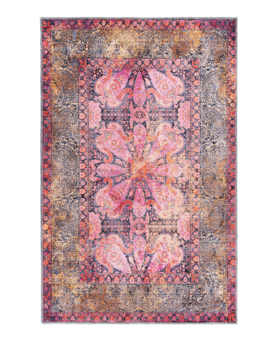 Bayshore Home Washable Reflections Ref02 3'11" X 6' Area Rug In Pink