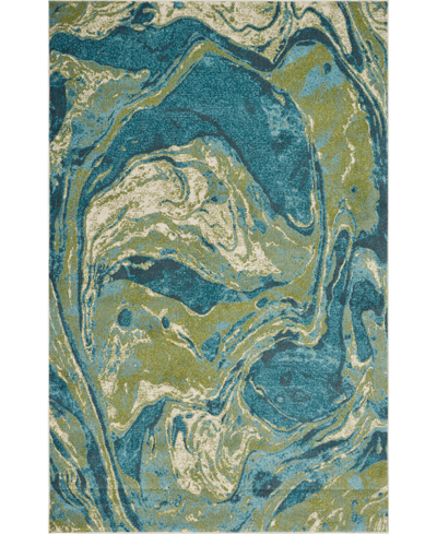 Kas Watercolors 6238 8'3" X 10'2" Area Rug In Teal