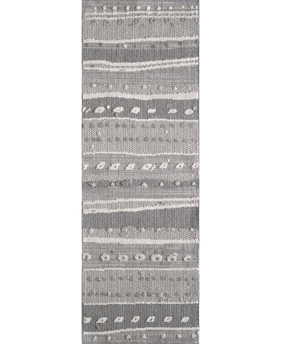 Kas Terrace 6761 2'7" X 7'9" Runner Outdoor Area Rug In Gray