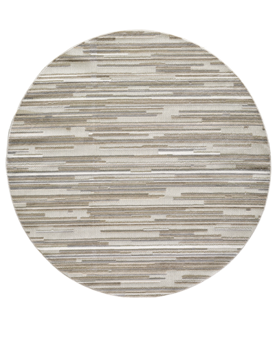 Kas Calla 6924 7'10" X 7'10" Round Outdoor Area Rug In Gray