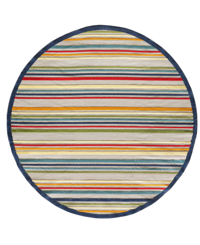 Kas Calla 6927 7'10" X 7'10" Round Outdoor Area Rug In Ivory