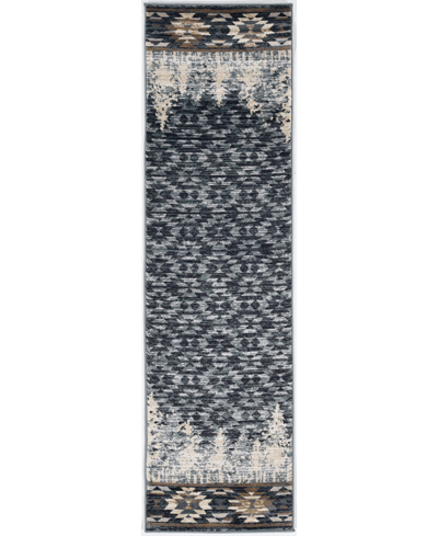 Kas Chester 5636 2' X 7'7" Runner Area Rug In Slate Blue
