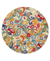Kas Calla 6929 7'10" X 7'10" Round Outdoor Area Rug In Ivory