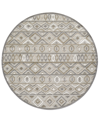 Kas Calla 6925 7'10" X 7'10" Round Outdoor Area Rug In Gray