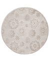 Kas Calla 6933 7'10" X 7'10" Round Outdoor Area Rug In Taupe