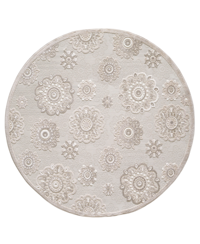 Kas Calla 6933 7'10" X 7'10" Round Area Rug In Taupe
