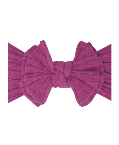 Baby Bling Infant Waffle Patterned Fab-bow-lous Headband In Raspberry