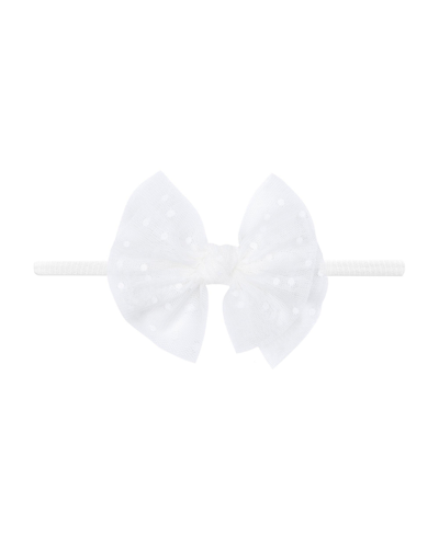 Baby Bling Babies' Newborn Itty Bitty Fab-bow-lous Tulle Skinny Headband In White