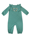 MAC & MOON BABY GIRLS EMBROIDERED HEART LONG SLEEVED COVERALL