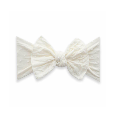 Baby Bling Infant Patterned Dot Knot Headband In Ivory