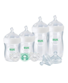 NUK SIMPLY NATURAL 9 PIECE BABY BOTTLES WITH SAFETEMP GIFT SET - WHITE