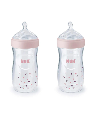 Nuk Simply Natural Baby Bottles, 9 Oz, 2 Pack, Pink