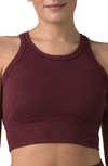 Prana Becksa Rib Sports Bra In Maroon Heather