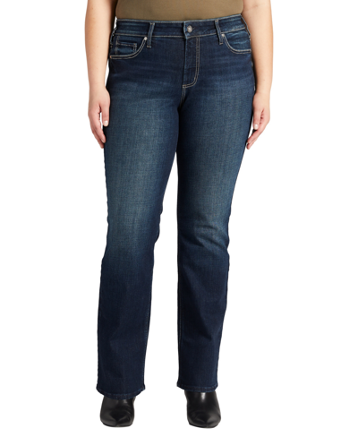 Silver Jeans Co. Plus Size Suki Mid Rise Slim Bootcut Jeans In Indigo