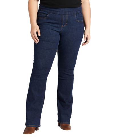Jag Plus Size Paley Mid Rise Bootcut Pull-on Jeans In Ink