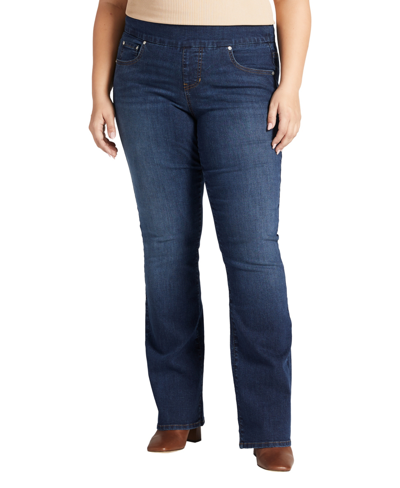 Jag Plus Size Paley Mid Rise Bootcut Pull-on Jeans In Anchor Blue