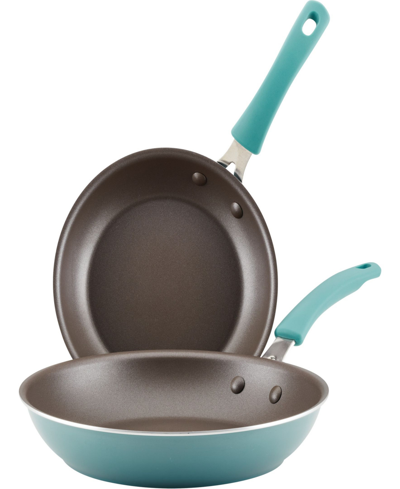 Rachael Ray Cook + Create Aluminum Nonstick Frying Pan Set, 2 Piece In Agave Blue