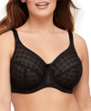 GLAMORISE PLUS SIZE FULL FIGURE WONDERWIRE LACE COMFORT BRA