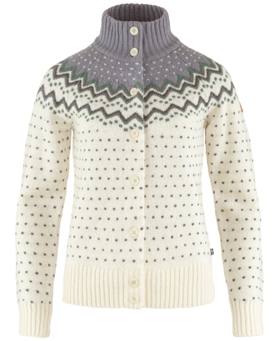 Fjall Raven Women's Ovik Wool Cardigan In Chalk White-flint Grey