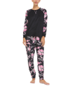 FLORA BY FLORA NIKROOZ FLORA BY FLORA NIKROOZ WOMEN'S AXEL PRINTED VELOUR PAJAMA SET