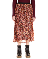 Sanctuary Pleated Floral Midi Skirt In Strawberry Fields