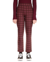Sanctuary Carnaby Cotton Plaid Kick Crop Pants In Sangria Plaid