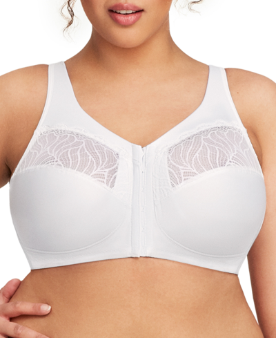 Glamorise Plus Size Full Figure Magiclift Natural Shape Front Closure Wirefree Bra In White