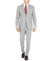Dkny Men's Modern-fit Light Gray Stretch Suit Jacket In Blue Plaid