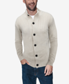 X-RAY MEN'S BUTTON UP STAND COLLAR RIBBED KNIT CARDIGAN SWEATER