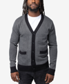 X-ray X Ray Casual Herringbone Cardigan Sweater In White,navy