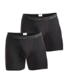 Stanfield's Men's Supreme Cotton Blend Boxer Briefs, Pack Of 2 In Black