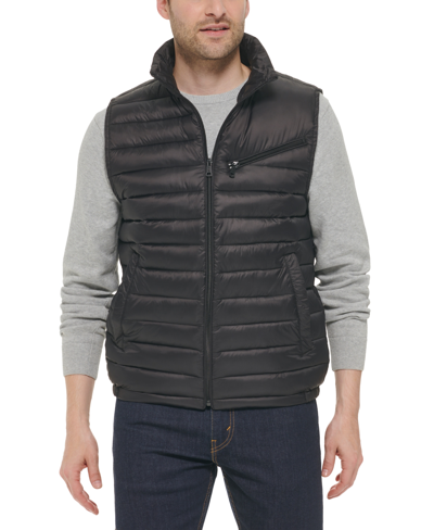 Cole Haan Men's Zip-front Puffer Vest In Black