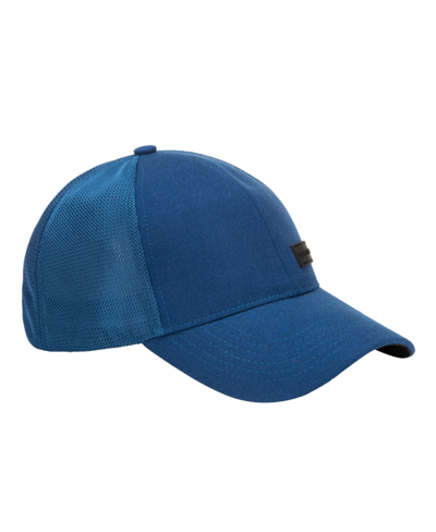 Perry Ellis Men's Heather Low Profile Baseball Golf Cap, Logo Patch In Sodalite Blue