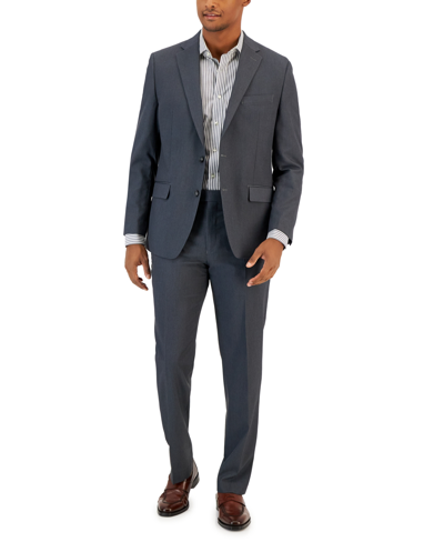 Van Heusen Men's Flex Plain Slim Fit Suits In Medium Charcoal Grey