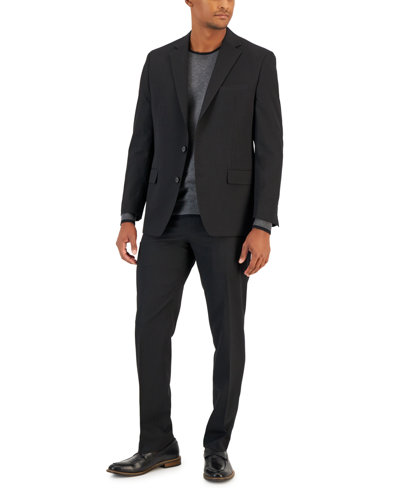 Van Heusen Men's Flex Plain Slim Fit Suits In Deep Black