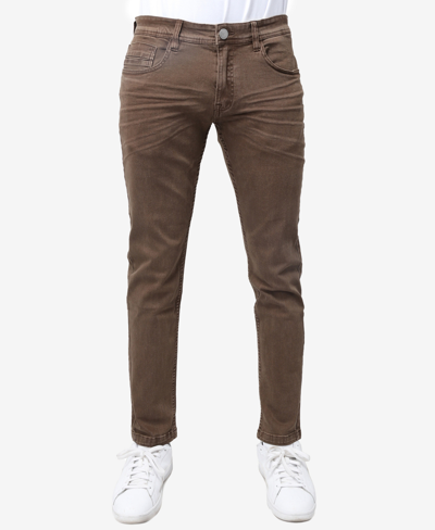 X-ray Men's Stretch Twill Colored Pants In Dark Brown